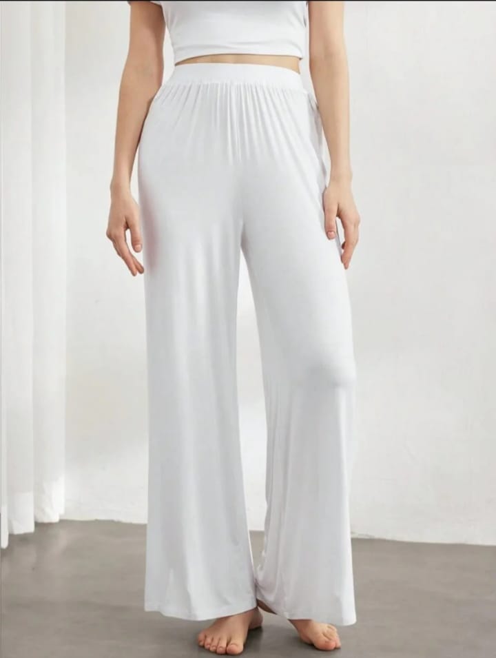 Aurelia Ivory Premium White Wide-Leg Pants