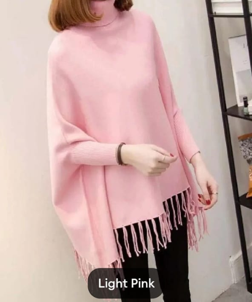 Blush Velvet Premium Pink Women’s Poncho