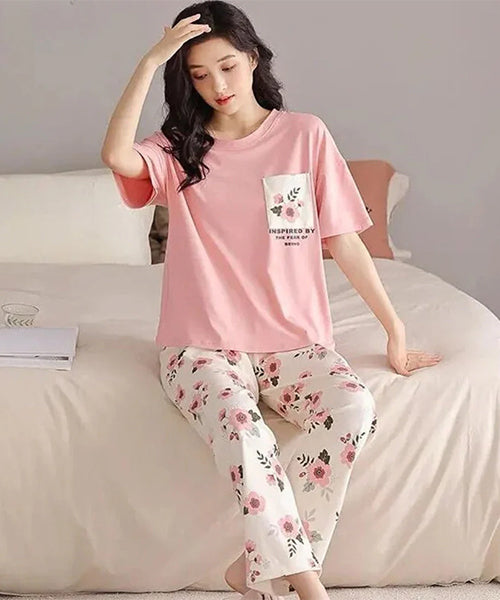 Inspired Floral Printed Nightwear Set