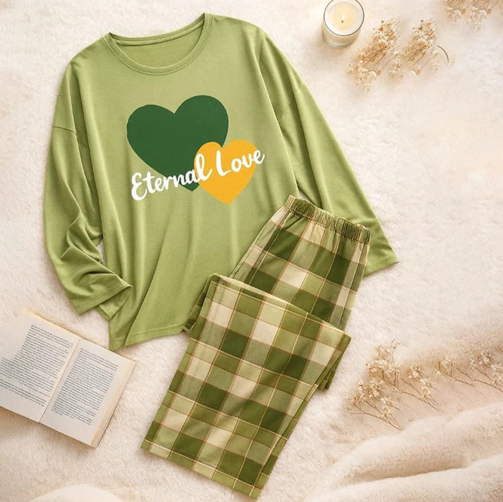 Eternal Love Checkered Loungewear Set