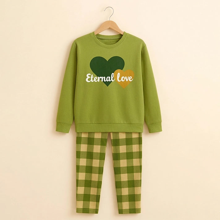 Eternal Love Checkered Loungewear Set