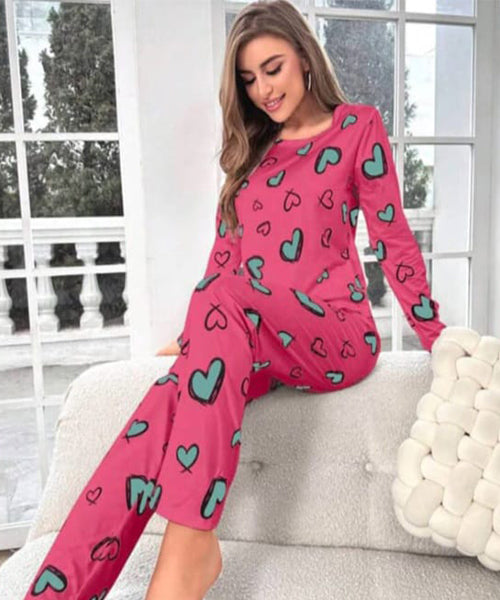 Pink Heart Lounge Pajama Set